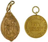 Long Service, WARWICKSHIRE, Birmingham Small Arms Co, an oval gold Long Service medal by Elkington & Co, robed...