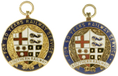 Long Service, Southern Railway, gold and enamel 50 Years Service badges by J.A. Wylie & Co (2), arms, backs named...