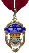 Municipal, DORSET, Borough of Poole, a silver-gilt and enamel Mayor’s badge of office by Fattorini, arms, back...