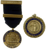 Municipal, SOMERSET, Borough of Bridgwater, a Past Mayor’s silver-gilt and enamel badge by Vaughton, civic arms,...
