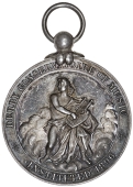 Music, DERBYSHIRE, Derby Conservatoire of Music (Inst. 1896), a silver award medal, unsigned, robed female with...