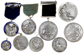 Music, LONDON, The London College of Music (Est. 1887), silver awards (9), five different designs, viz. medals by...