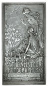 Photography, The Amateur Photographer, a uniface silver award plaque, unsigned, two robed females regarding building...