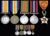 Family group:

Five: Lieutenant F. H. Mellor, West Yorkshire Regiment
British War and Victory Medals (Lieut.);...