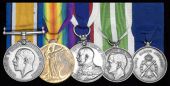 Five: Colour Sergeant J. Sturgess, Royal Marine Artillery

British War and Victory Medals (R.M.A. 8590 Sgt.);...
