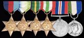 Six: to a British Naval recipient

1939-45 Star; Atlantic Star; Pacific Star; Italy Star; War Medal 1939-45;...