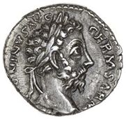 Roman Imperial coins, Marcus Aurelius (161-180), Denarius, 176, laureate head right, rev. lighted square altar of...