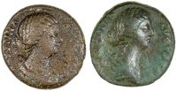 Roman Imperial coins, Faustina II, As, 161-175, draped bust right, rev. VENERI [VICTR]ICI, S–C, Venus, naked to...