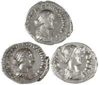 Roman Imperial coins, Lucilla (Augusta 161-182), Denarius, 166-169, draped bust right, rev. Concordia seated left...