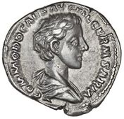 Roman Imperial coins, Commodus (177-192), Denarius, as Caesar under M. Aurelius, 175-176, bare-headed, draped bust...