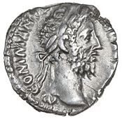 Roman Imperial coins, Commodus (177-192), Denarius, 189, laureate head right, rev. FORTVNAE MANENTI C V P P, Fortuna...