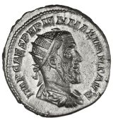 Roman Imperial coins, Pupienus (238), Antoninianus, radiate, draped and cuirassed bust right, rev. AMOR MVTVVS AVGG,...