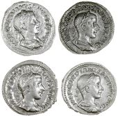 Roman Imperial coins, Gordian III (238-244), Denarius, laureate, draped and cuirassed bust right, rev. PIETAS...