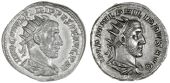 Roman Imperial coins, Philip I (244-249), Antoninianus, radiate, draped and cuirassed bust right, rev. ADVENTVS AVG,...
