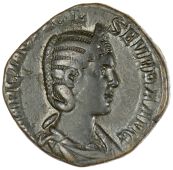 Roman Imperial coins, Otacilia Severa (Augusta 244-249), Sestertius, diademed, draped bust right, rev. CONCORDIA...