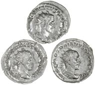 Roman Imperial coins, Trajan Decius (249-251), Antoninianus, radiate, draped and cuirassed bust right, rev. DACIA,...