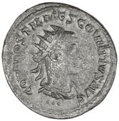 Roman Imperial coins, Hostilian (Caesar 251), Antoninianus, Antioch, radiate, draped bust right, C OVAL OSTIL MES...
