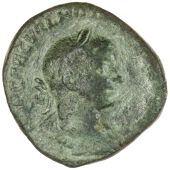 Roman Imperial coins, Hostilian (Caesar 251), Sestertius, laureate, draped bust right, rev. VOTIS / DECENNA / LIBVS...
