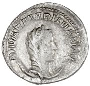 Roman Imperial coins, Diva Mariniana (consecrated before 253), Antoninianus, 253-254, diademed, veiled bust on...