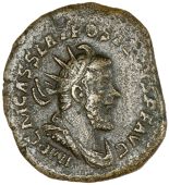 Roman Imperial coins, Postumus (259-268), Double Sestertius, uncertain mint, radiate, draped and cuirassed bust...