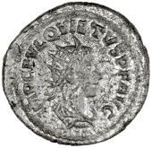 Roman Imperial coins, Quietus (260-261), Antoninianus, uncertain Syrian mint, radiate, draped and cuirassed bust...