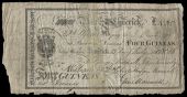 Co. LIMERICK, Limerick, Bank of Limerick, Four Guineas, 15 July 1816, No. 16, for George Maunsell, John Kennedy and...