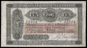 Ten Pounds, 5 December 1905, J 2704, signature of W.G. Crawford (BB 53b, this note illustrated; Pick A52). Very...