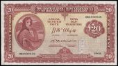 Twenty Pounds, 2 September 1955, 08X 090636, McElligott-Redmond signatures (LTN 37; MacDevitt E-116). Numbers on...