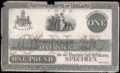 One Pound, Cork, uniface proof on card, stamped SPECIMEN bottom right, notation  ‘Sept. 20, 43’ right side (NA...