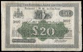 Twenty Pounds, 20 October 1916, No. 3697, signature of R.C. Wilson (NA 59; Pick -).  Spots of light foxing, very...