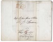 1836-1837, letters sent from head office in Belfast to Messrs. Perkins, Bacon & Petch who were printing the first...