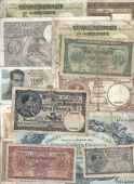 National Bank, One Franc, 1920, Five Francs 1927, 1929, 1938, 1943, Twenty Francs, 1940, 1942, 1943 (2), Fifty...