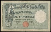 Banca D’Italia, Fifty Lire, 1943, H14 052469, One Hundred Lire, 1943, M54 010752, Azzolini–Urbini signatures...