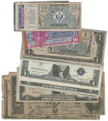 Silver Certificates, One Dollar, 1935A (2), 1935D, 1957, 1957A, United States Note, Two Dollars, 1953, 1953A,...