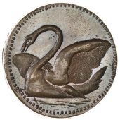 Middlesex [Specious and Collectors’], Denton’s ‘Swan’ Penny, 1797, swan with partly expanded wings swimming...