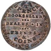 Middlesex [Specious and Collectors’], Spence’s mule Halfpenny, from the same obv. die as previous, rev. snail on...