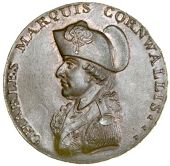 Suffolk, Bury St Edmunds, Philip Deck, Penny, 1794, bust of Marquis Cornwallis left, rev. Fame, edge value one penny...