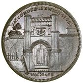 Suffolk, Ipswich, James Conder, Penny, 1797, Wolsey’s Gate, rev. jmc cypher, edge plain, 17.26g/12h (DH 14; Judson...