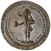 Surrey, Lambeth, Prattent’s Penny, [17]96, from the same dies as previous, edge value one penny at p. decks post...