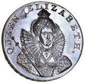 Sussex, Chichester, Dally & Son, Halfpenny, 1794, bust of Elizabeth I three-quarters right, rev. Chichester Cross,...