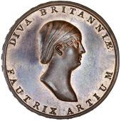 Warwickshire, Birmingham, George Barker, Penny, 1800, bust of Britannia right, diva britanniæ fautrix artium...