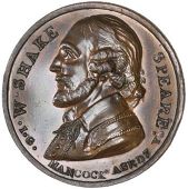 Warwickshire, Birmingham, John Gregory Hancock, Halfpenny or medal, 1800, bust of William Shakespeare left, w ·...