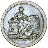 Norfolk, Great Yarmouth, Joseph, Daniel and John Boulter, Penny, 1796, seated female holding scroll, straight...