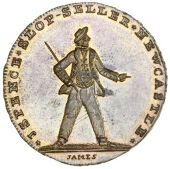 Northumberland, Newcastle-upon-Tyne, Spence’s mule Halfpenny, from the same obv. die as previous, rev. cat, spence...