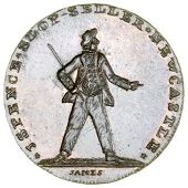 Northumberland, Newcastle-upon-Tyne, Spence’s mule Halfpenny, from the same obv. die as previous, rev. anchor and...