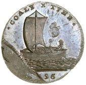 Northumberland, Newcastle-upon-Tyne, Spence’s mule Halfpenny, from the same obv. die as previous, rev. boys at...