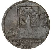 Nottinghamshire, [Birmingham], Donald & Co, Trial Halfpenny, 1792, man working machine, inclined plane at ketley...