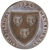 Shropshire, Shrewsbury, Salop Woollen Manufactory, Halfpence, 1793 (4), all shrewsbury edge, 11.34g/6h (DH 19),...