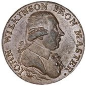 Shropshire, Willey and Snedshill, John Wilkinson, imitation Halfpence, 1793 (17), revs. forge (13), reading...