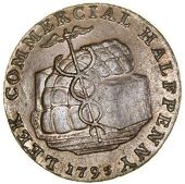 Staffordshire, Leek, Phillips & Ford, Kempson's Halfpence, 1793 (9), large letters on rev. (2), leek edge, 11.67g/6h...